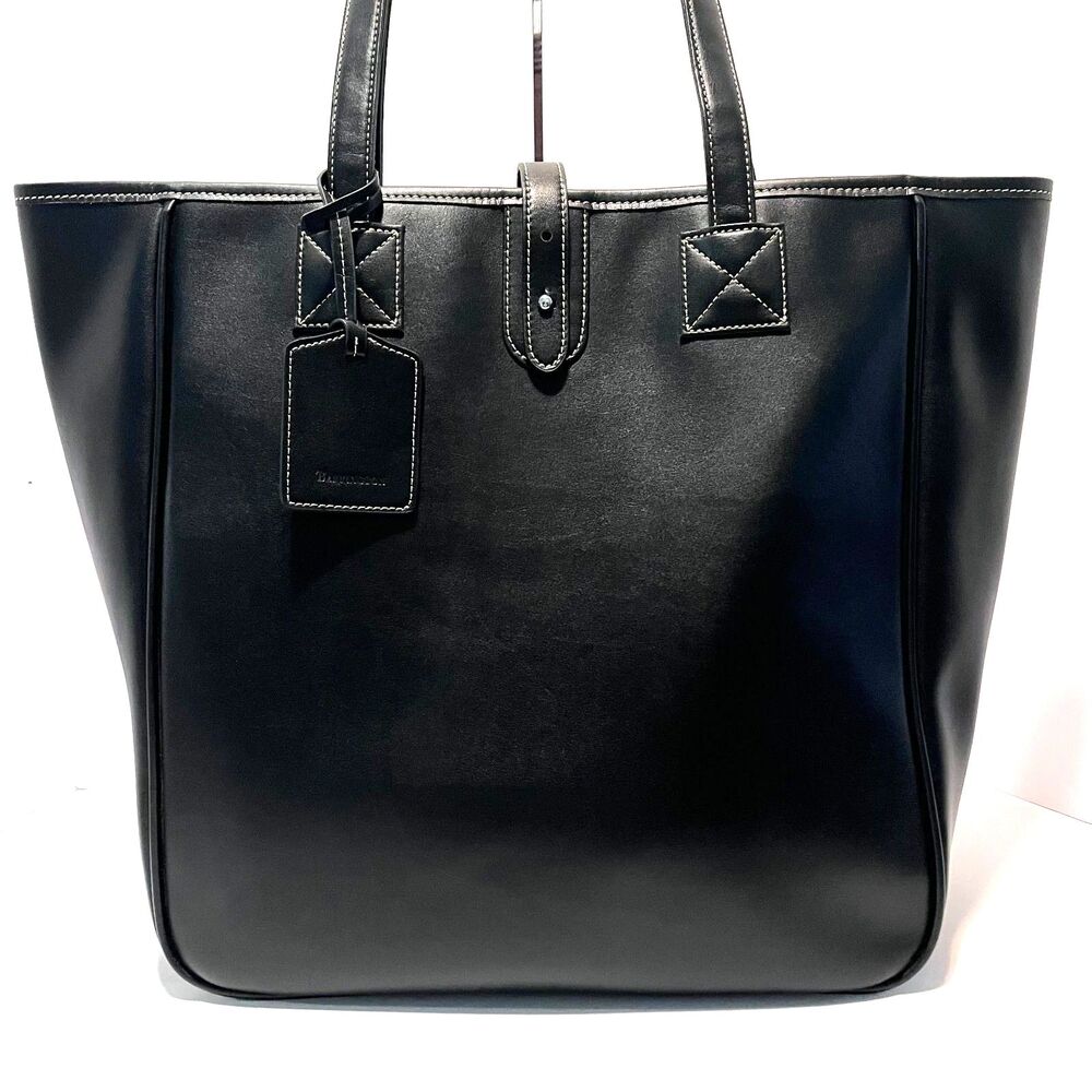 Barrington Nantucket Black Leather Tote Bag NWOT